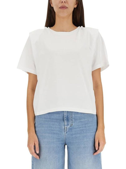 Women's Zelitos Cotton Short Sleeve T-Shirt White - ISABEL MARANT - BALAAN 2