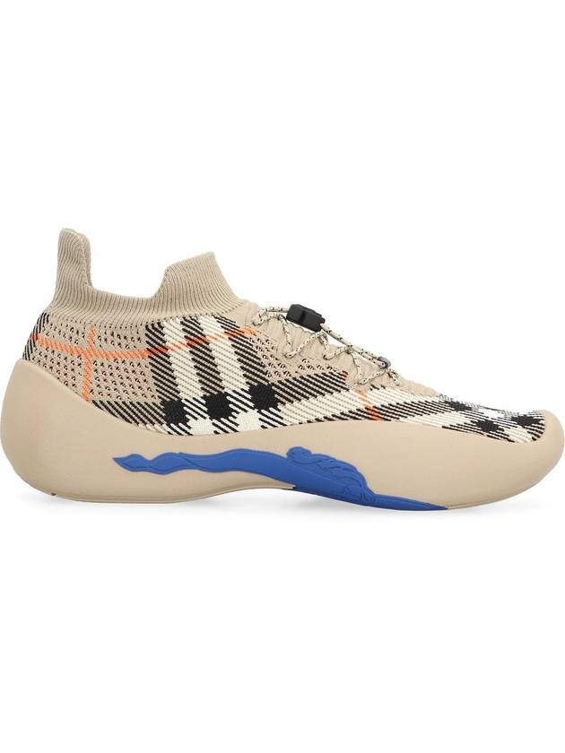 Check Knit Neptune Low Top Sneakers Sand - BURBERRY - BALAAN 3