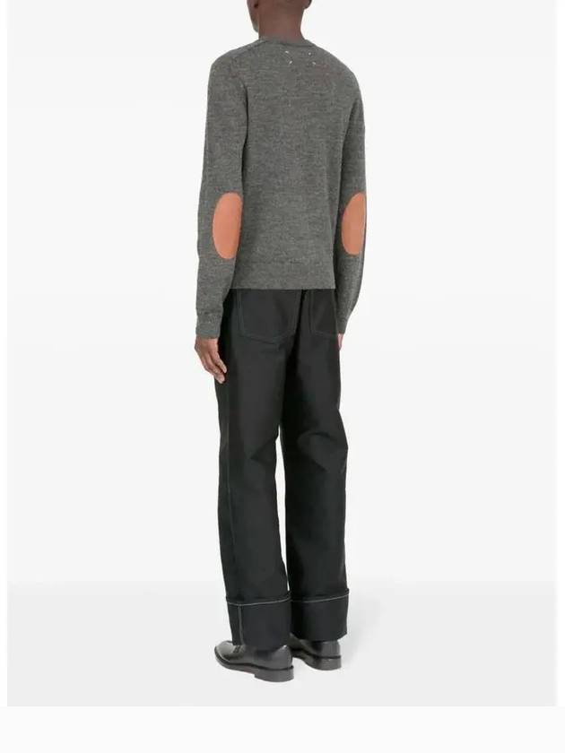 Elbow Patch Crew Neck Knit Top Charcoal - MAISON MARGIELA - BALAAN 7