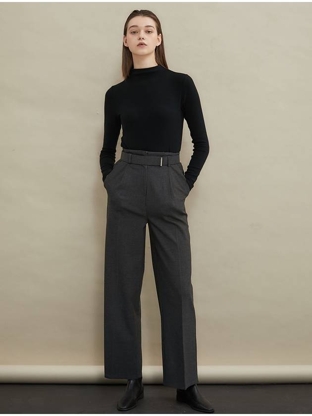 Martin highwaist wide slacks Charcoal - MANAVIS7 - BALAAN 4