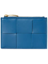 Intrecciato Cassette Zipper Card Wallet Blue - BOTTEGA VENETA - BALAAN 2