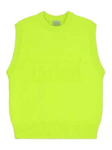 Aries Recycle Reverse Knit Temple Vest Yellow - ARIES - BALAAN 1