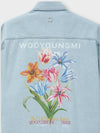 Men's Flower Cotton Short Sleeve Shirt Blue - WOOYOUNGMI - BALAAN 6