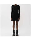 Crew Neck Wool Knit Top Black - CHLOE - BALAAN 4