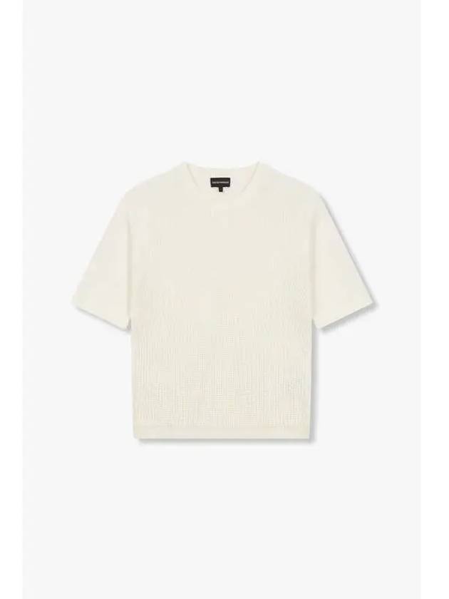 Men s Punch Front Raglan Knit Ivory - EMPORIO ARMANI - BALAAN 1