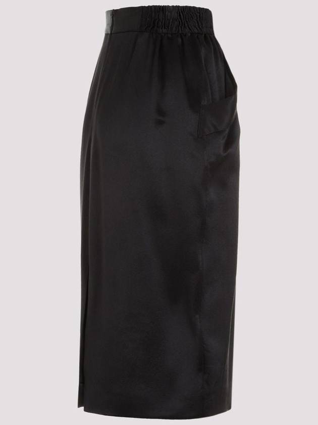 23 fw Silk Skirt WITH Back Slit 767245Y6H401000 B0650654579 - SAINT LAURENT - BALAAN 4