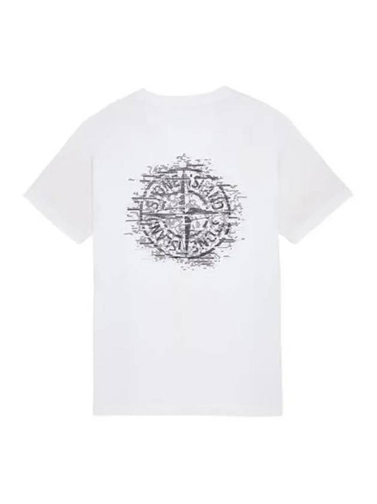 Garment Dyed Institutional One Print Cotton Jersey Short Sleeve T-Shirt White - STONE ISLAND - BALAAN 1