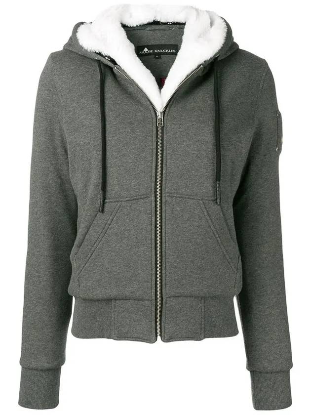 Classic Bunny Fur Zip-up Hoodie Dark Grey - MOOSE KNUCKLES - BALAAN 3