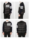 Men's Matte Diagonal Nylon Down Padded Vest Black - THOM BROWNE - BALAAN 3