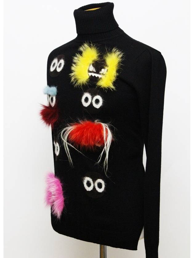 fur appliqu turtleneck sweater - FENDI - BALAAN 2