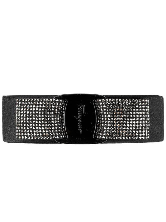 Women's Vara Crystal Hair Clip Black - SALVATORE FERRAGAMO - BALAAN 2