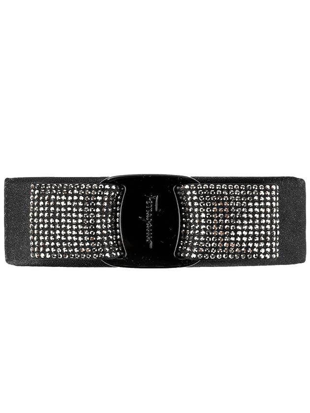 Women's Vara Crystal Hair Clip Black - SALVATORE FERRAGAMO - BALAAN 2