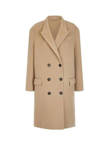 Women s Peaked Lapel Cash Wool Double Coat Camel 271790 - BRUNELLO CUCINELLI - BALAAN 1