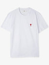 Small Heart Logo Short Sleeve T-Shirt White - AMI - BALAAN 3