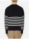 Big Heart Logo Striped Knit Top Black - AMI - BALAAN 4