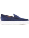 Men's Suede Loafers Blue - TOD'S - BALAAN 1