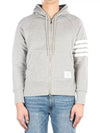 Engineered 4 Bar Diagonal Zip Up Hoodie Light Grey - THOM BROWNE - BALAAN 2