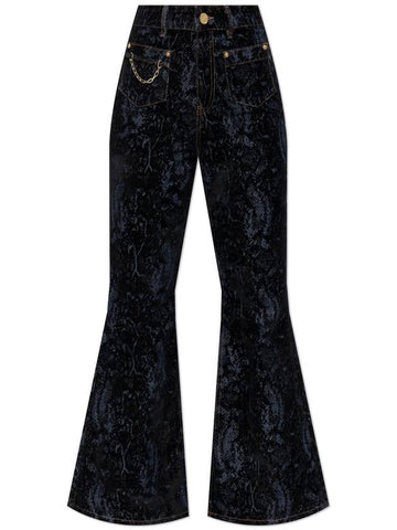 Ganni Jeans With Velvet Finish, Women's, Black - GANNI - BALAAN 1