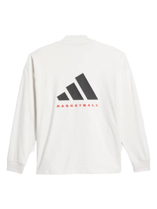 Back Logo Print Basketball Long Sleeve T-Shirt Cloud White - ADIDAS - BALAAN 1