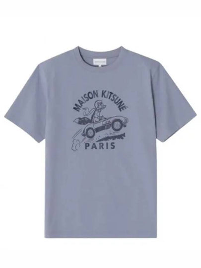 Racing Fox Short Sleeve T-Shirt Light Blue - MAISON KITSUNE - BALAAN 2