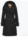 Detachable Hood Teffeta Kensington Trench Coat Black - BURBERRY - BALAAN 2