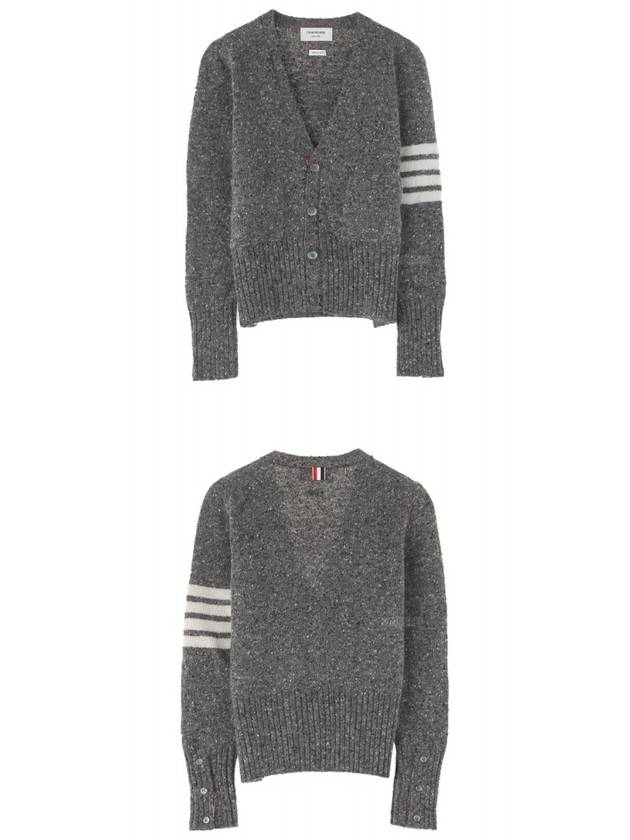 Men's Diagonal Mohair Tweed Cardigan Grey - THOM BROWNE - BALAAN 6