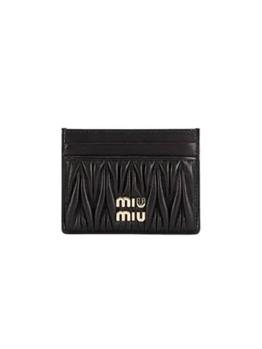 Matelasse Nappa Leather Card Wallet Black - MIU MIU - BALAAN 2