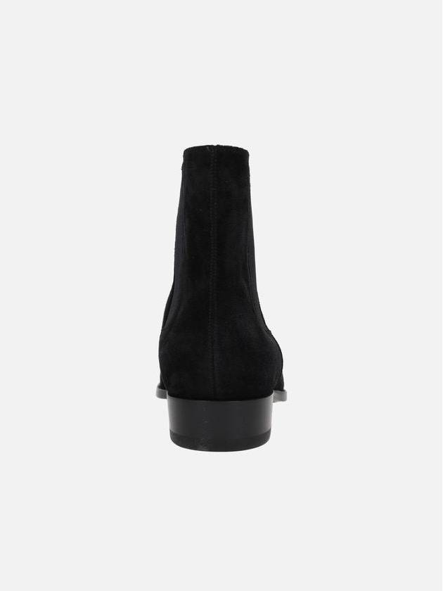 Suede Classic Wyatt Chelsea Boots Black - SAINT LAURENT - BALAAN 4