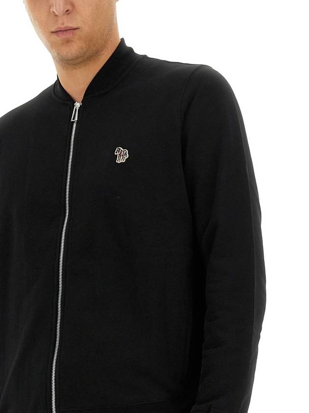 Zebra Logo Cotton Bomber Jacket Black - PAUL SMITH - BALAAN 5