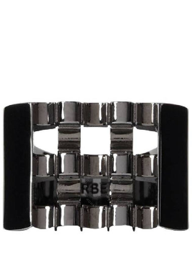 Burberry Ruthenium-Plated Cube Ring, Size Medium - BURBERRY - BALAAN 1