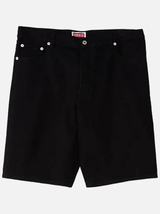 Men's Black Denim Short Pants FD65DS3366C1 BM - KENZO - BALAAN 1