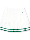 DOUBLE LINE PLEATS SKIRT logo pleated WHITE GREEN - MONBIRDIE GOLF - BALAAN 2