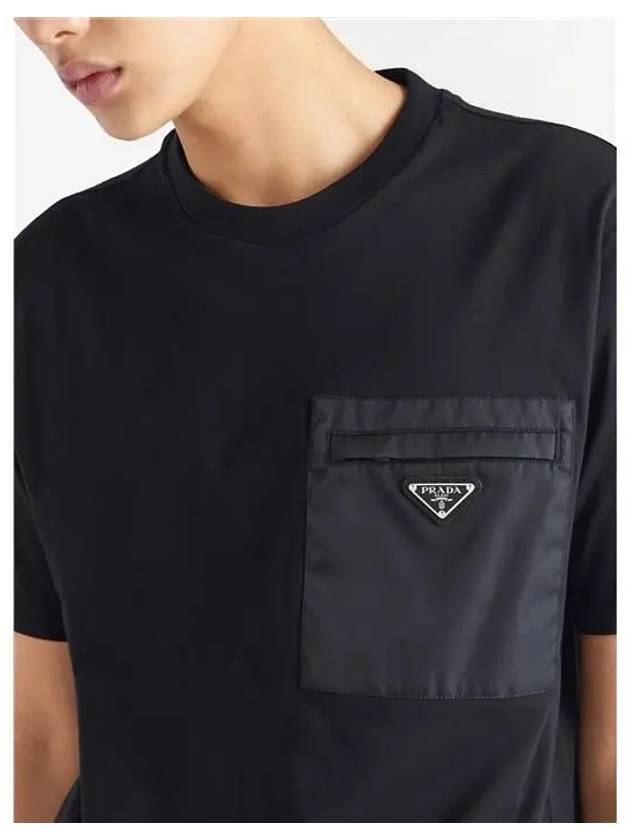 Nylon Jersey Short Sleeve T-Shirt Black - PRADA - BALAAN 4