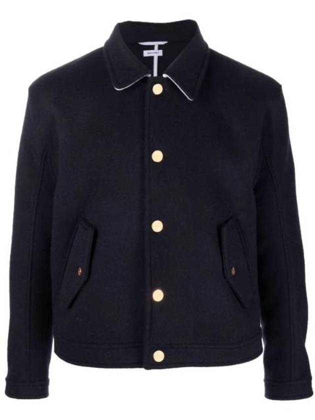 Military Weight Cashmere Jacket Navy - THOM BROWNE - BALAAN 1