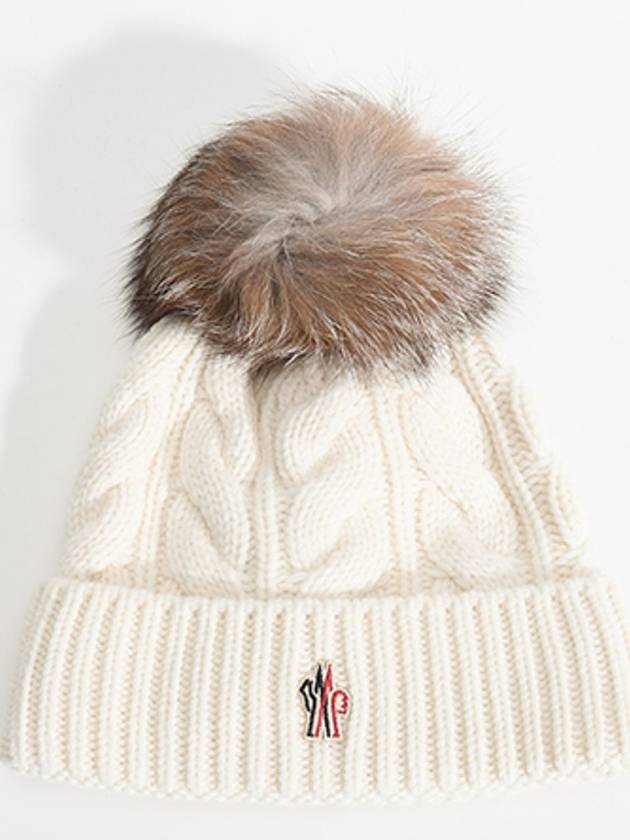 Grenoble Pom Beanie Snow White - MONCLER - BALAAN 3