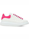 Neon Pink Louver Logo Heel Tab Over Platform Leather Sneakers - ALEXANDER MCQUEEN - BALAAN 1