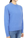 Embroidered Logo Crew Neck Wool Knit Top Blue - SPORTY & RICH - BALAAN 4