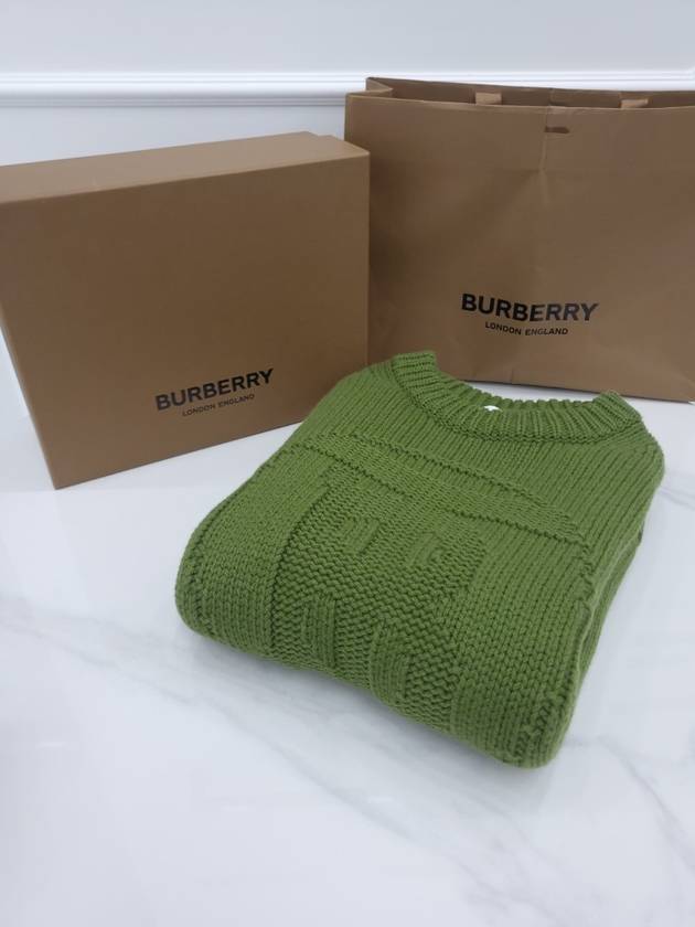 Green Monogram Sweater Knit M - BURBERRY - BALAAN 5