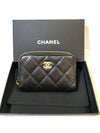 Classic Zipped Coin Purse Grained Calfskin & Gold Black - CHANEL - BALAAN 6