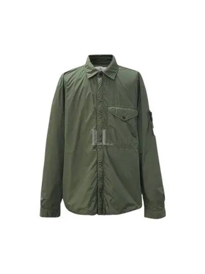 Logo Patch Zip Up Jacket Green - STONE ISLAND - BALAAN 2