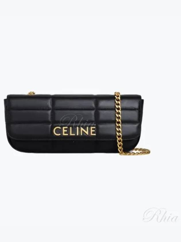 Monochrome Matelasse Long Chain Shoulder Bag Black - CELINE - BALAAN 2