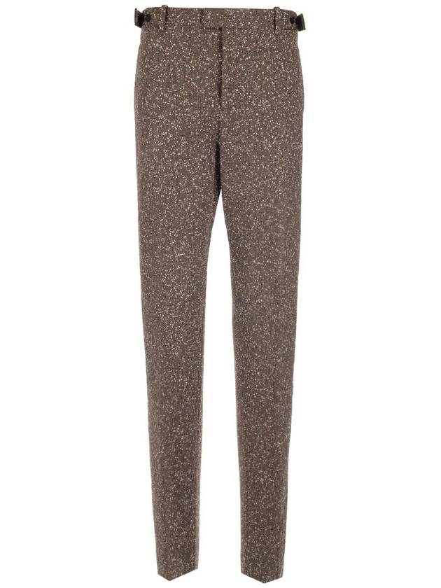 Herringbone Trousers Straight Pants - BOTTEGA VENETA - BALAAN 1