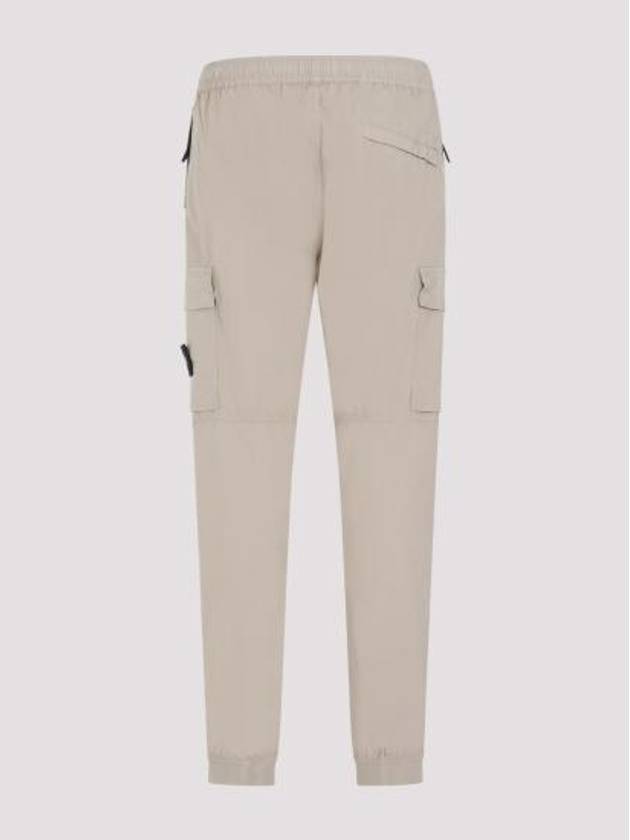 Stretch Cotton Tella Parachute Straight Pants Beige - STONE ISLAND - BALAAN 5