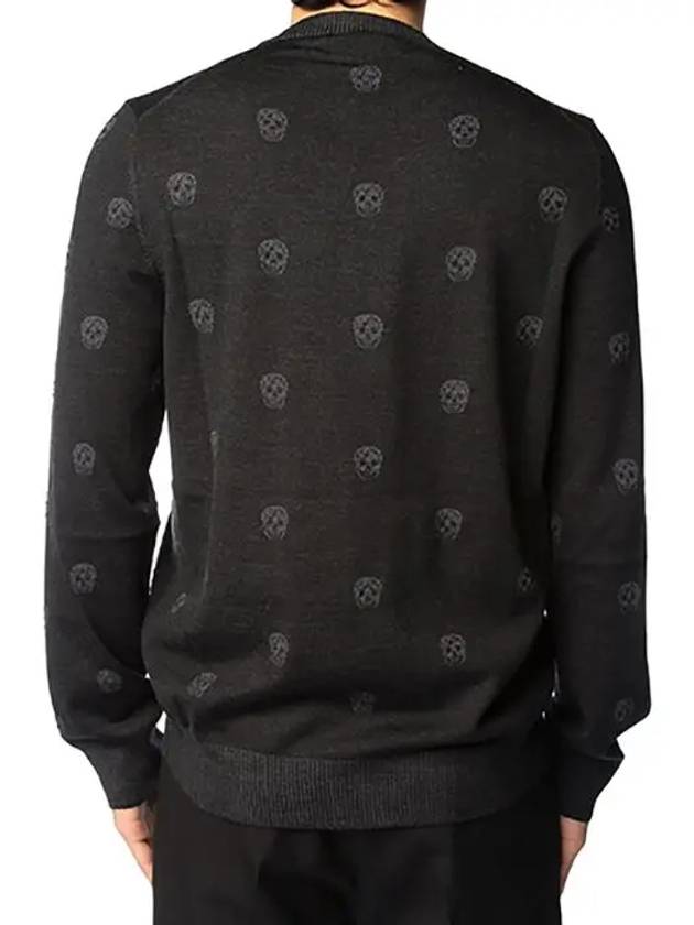 Men's Skull Jacquard Pattern Knit Top Black - ALEXANDER MCQUEEN - BALAAN.