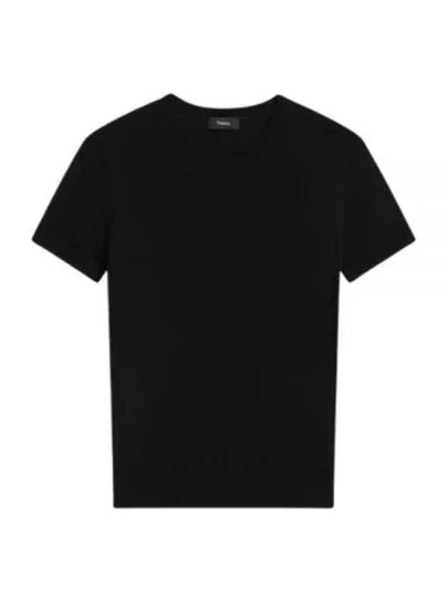 Women's Regal Wool Slim Crew Neck Short Sleeve T-Shirt Black - THEORY - BALAAN 2