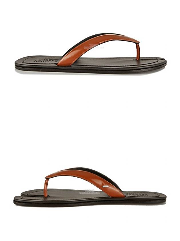 Men's Stitch Tabi Flip Flops Black Brown - MAISON MARGIELA - BALAAN 6