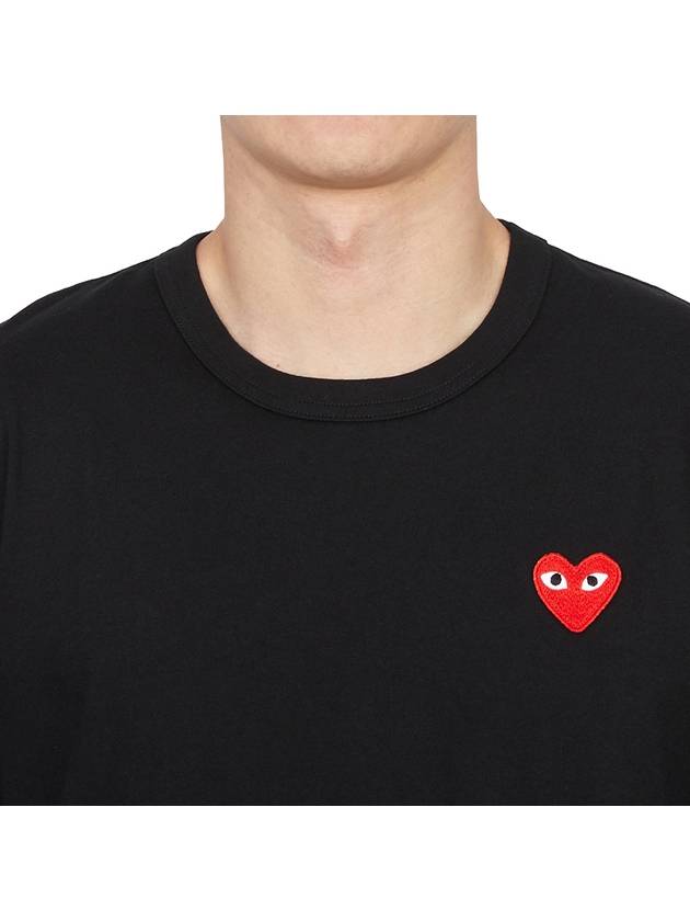 Red Heart Logo Long Sleeve T-Shirt Black - COMME DES GARCONS PLAY - BALAAN 6