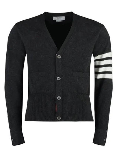 Men's Diagonal Classic Cashmere Cardigan Dark Grey - THOM BROWNE - BALAAN 2