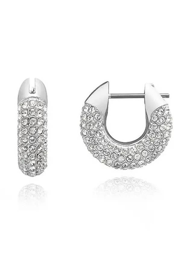 Dextara Crystal Small Hoop Earrings Silver - SWAROVSKI - BALAAN 3