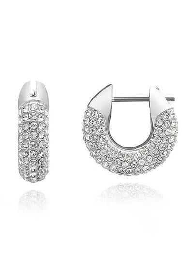 Dextara Crystal Small Hoop Earrings Silver - SWAROVSKI - BALAAN 2